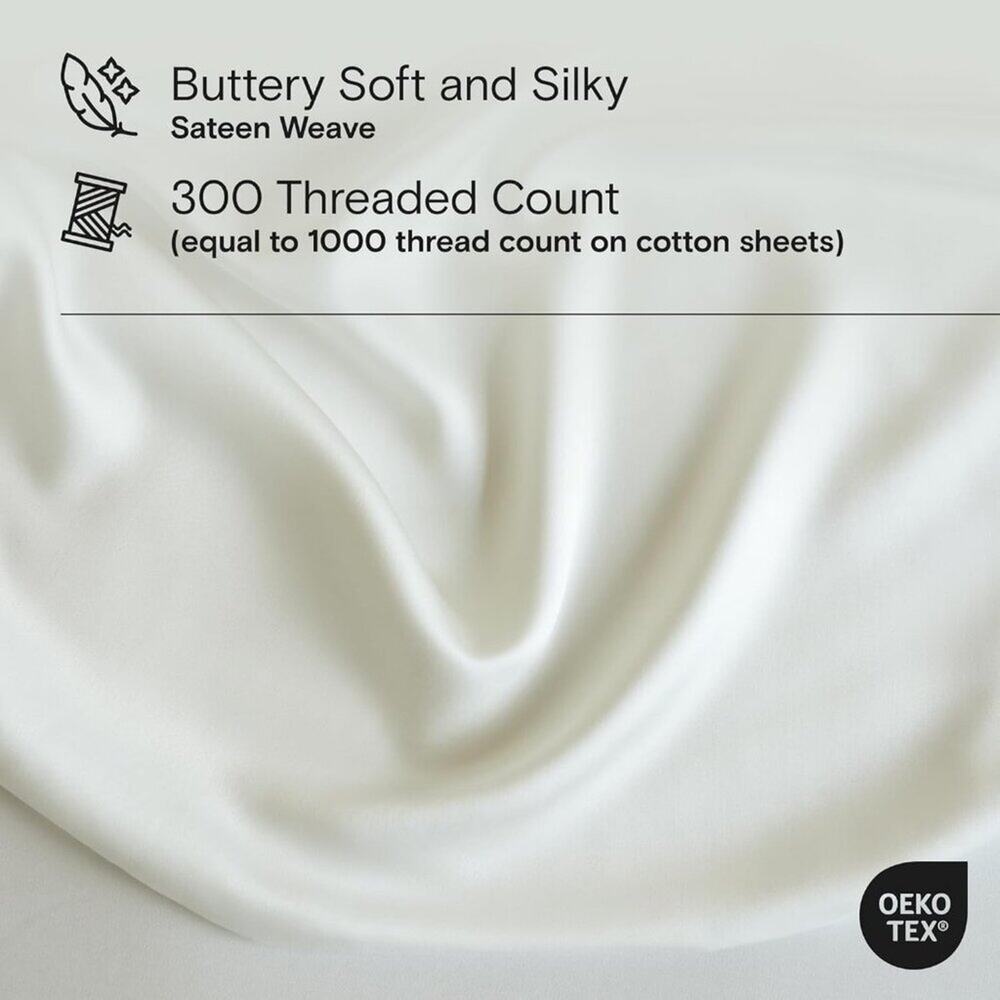 NWT Sijo DOZ Bamboo Sheet Set 4 Piece - 2 Pillowcases 2 Sheets Ivory King - Picture 4 of 4